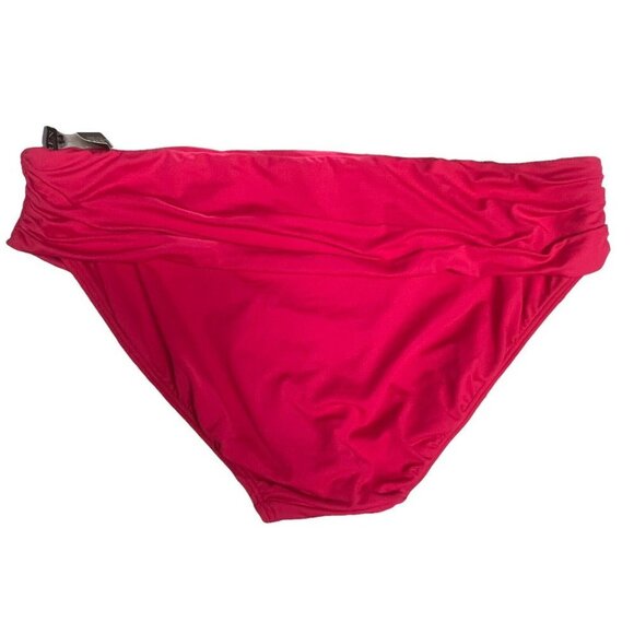 NWT Lauren Ralph Lauren 16 Fold-Over Wide-Band Bikini Swim Bottoms Dark Pink - Picture 4 of 11